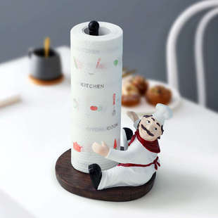 北欧轻奢厨房纸巾架免打孔餐厅桌面卷筒纸保鲜膜架子立式用纸收纳