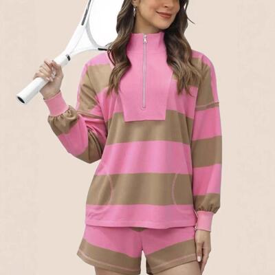 Woodberry Women's Loose Fit Athletic Tracksuit Striped