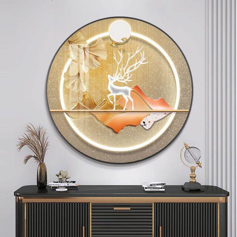 入户圆墙发面装饰客厅沙餐厅挂奢饰墙面形MH13现代轻玄关走廊过道