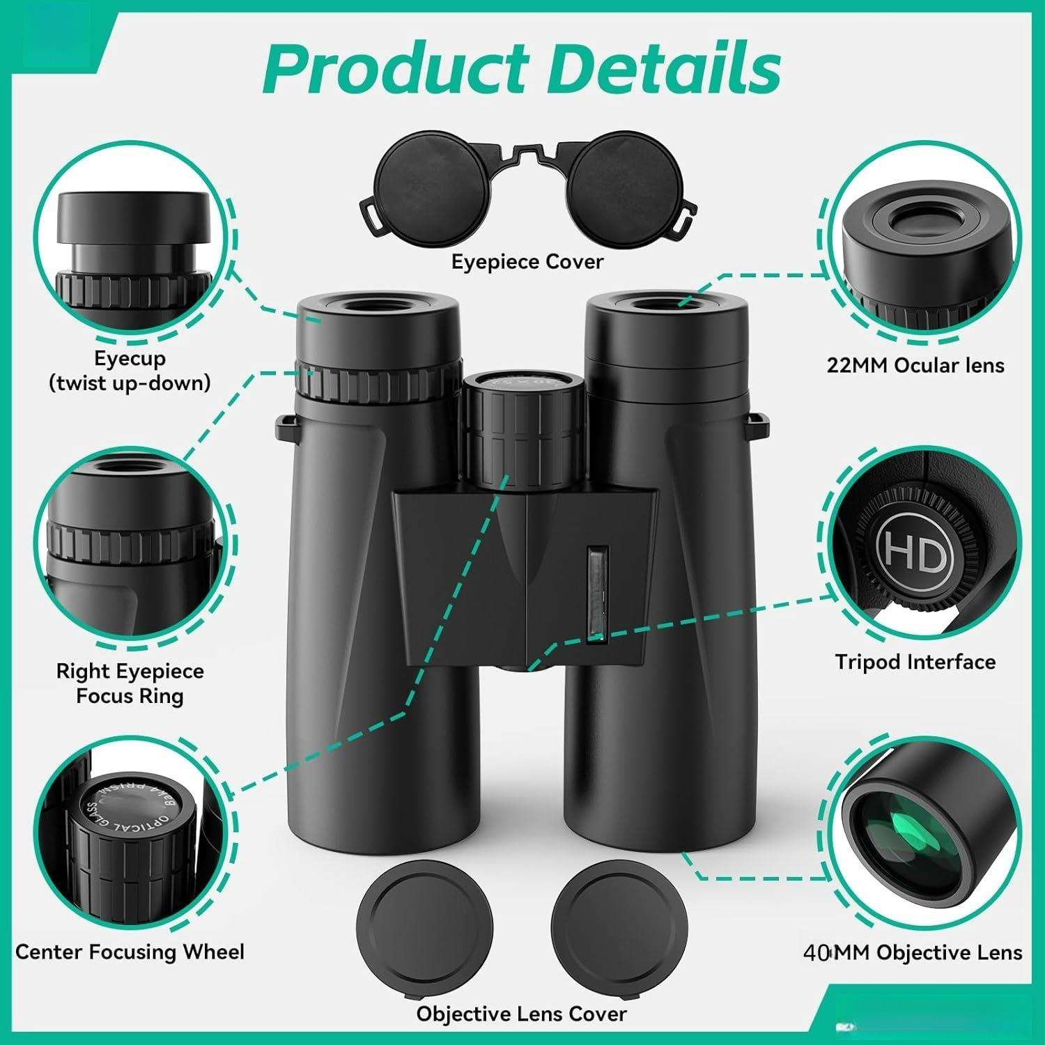 10x42双筒望远镜高倍高清露营登山户外广角旅游用品寻物野营