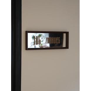 云川森复古质感镜子镜面墙面装饰挂牌工作室公司名门牌号定制定做