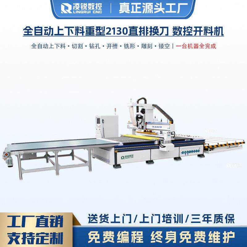 全自动木工数控开料机板式家具橱柜门木板拉米诺多工序板材雕刻机