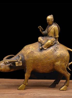 宏达铜器 纯铜 大号童子牧牛吉祥礼品摆件