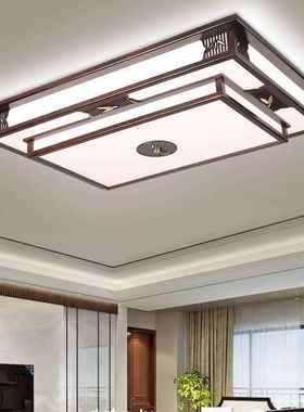 新中6644式吸顶灯实木圆0形新款225中国风中新式长方形餐套客厅灯