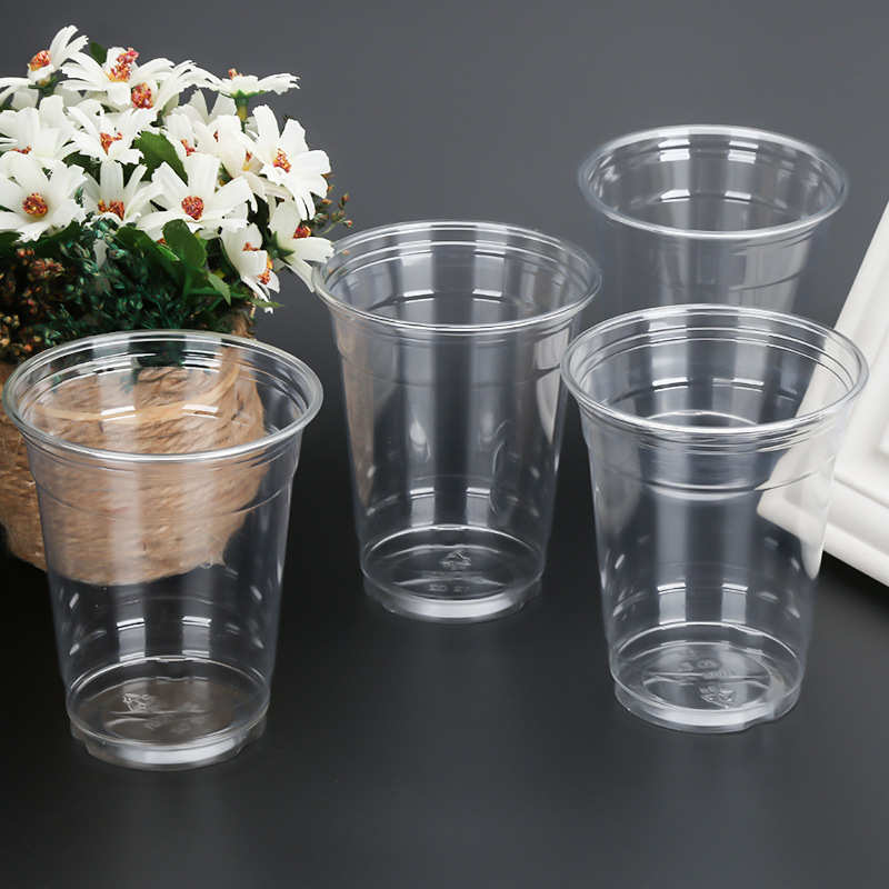 90口径高透明PET材质塑料杯可定制加印LOGO奶茶冷饮一次性塑料杯