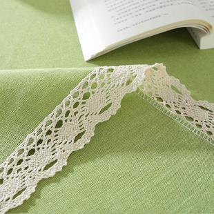 少女心桌布织物棉麻纯色桌垫斯堪的纳维亚网红咖啡桌布矩形蕾丝餐