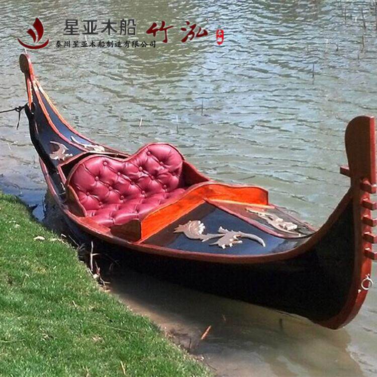 厂家销售威利斯贡多拉 景观木船 装饰船 欧式手划船 观光木船