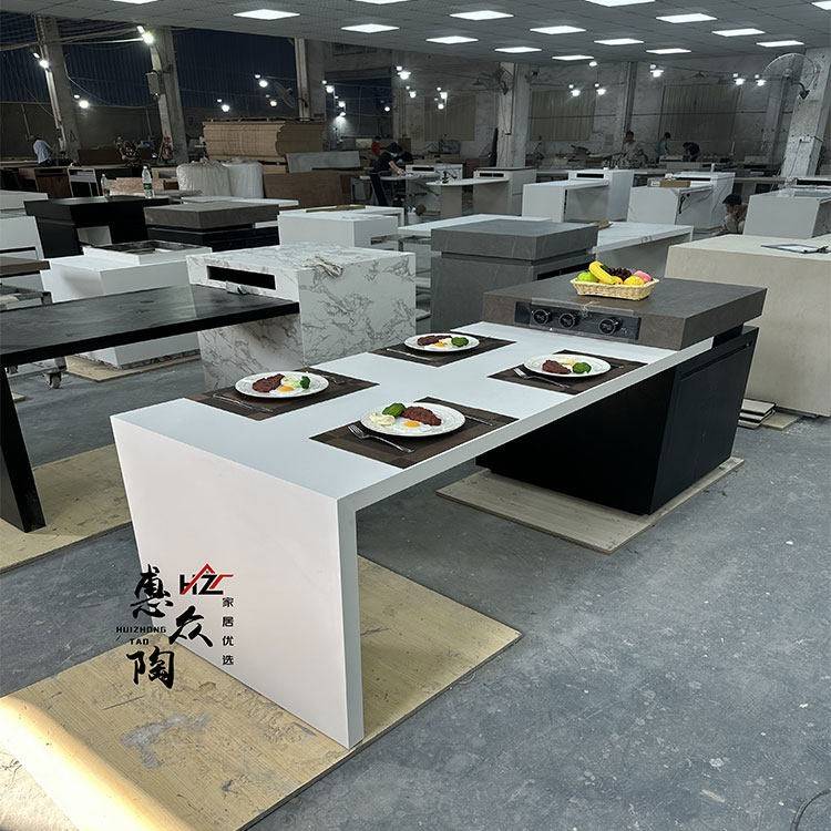 定制岛台餐桌一体家用岩板导台柜小户型开放式厨房吧台中岛台茶台
