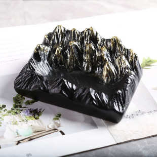 陶瓷创意烟灰缸高颜值雪山烟灰缸防飞灰家用小众民宿酒店客厅办公
