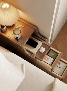 冬木实木床头柜迷你小型极窄床边柜超窄20公分30cm窄边夹缝置物架