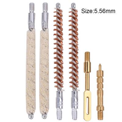 6 Pcs/Set Gun Cleaning Rod Brush Head Kit .30cal 7.62mm .22c