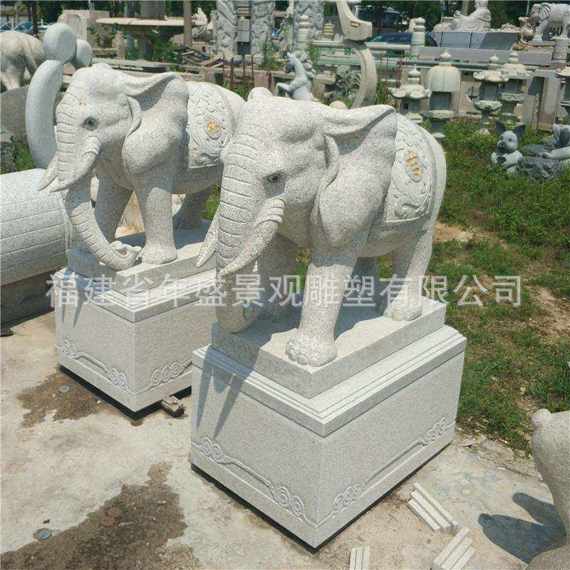 大理石大象供应商 石雕工艺品摆件 吉祥如意门口摆件