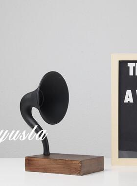 简约样法式中古风古唱片留声机AWM板间电视柜餐厅柜复机摆件软装