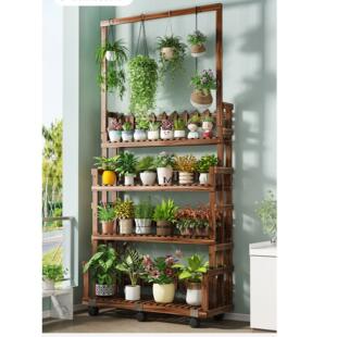 多盆景玄关架兰实木质置物架落架地客厅阳台FEE吊绿萝肉花子餐厅