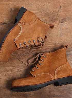 高档3516厂皮加厚皮翻毛牛高帮登鞋陆空战士靴户外休闲驴友皮靴山