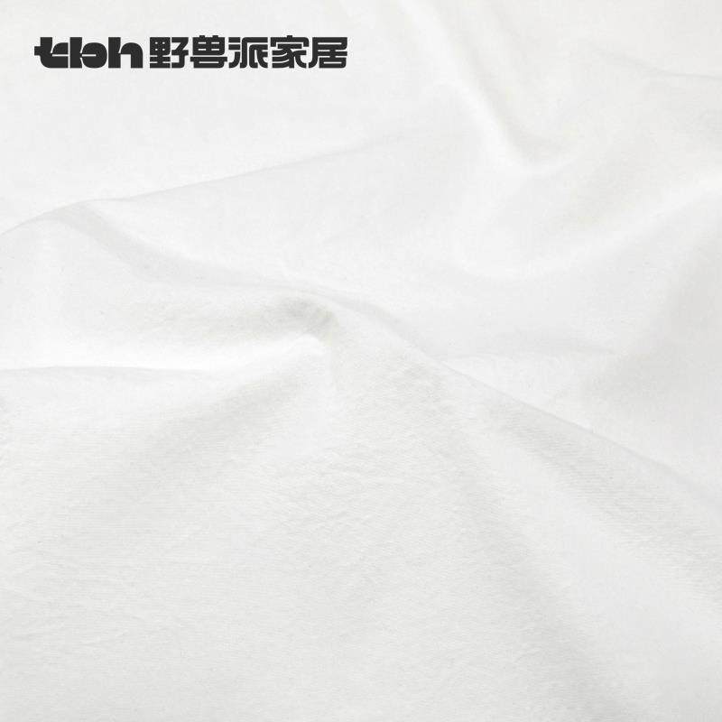 tbh野兽派家居 全棉枕套刺绣枕套单个装白色绣花抗菌单人枕头套