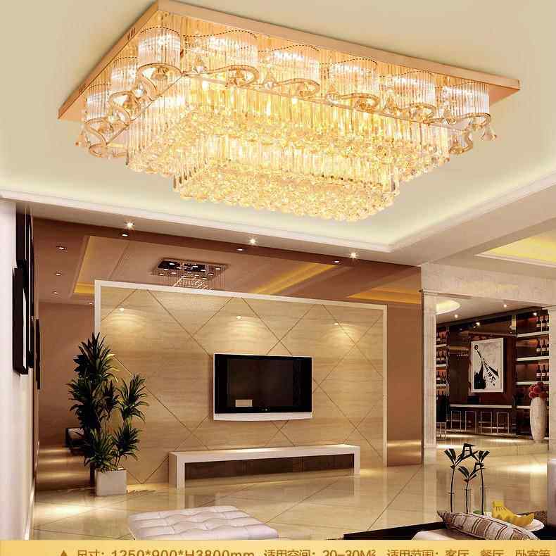 Led客厅灯吸顶灯传统水晶灯时尚卧室灯方形酒店餐厅灯具灯饰