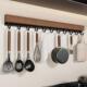 黑胡桃木厨房挂钩免打孔挂杆砧板置物架锅铲勺子厨具多功能收纳层