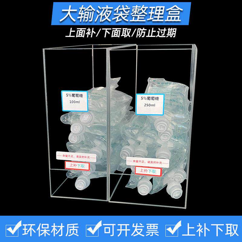 上补下取先进先出效期液体大输液袋收纳盒整理筐护士站输液物品盒