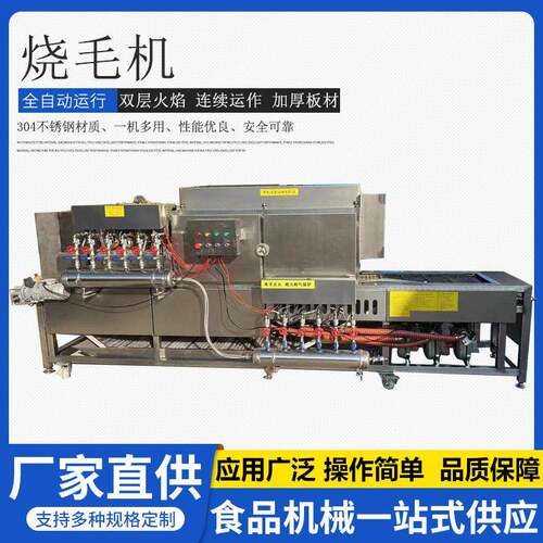 隧道式燎毛机牛蹄驴蹄烧毛机器乌鸡家禽杂毛处理烧制机