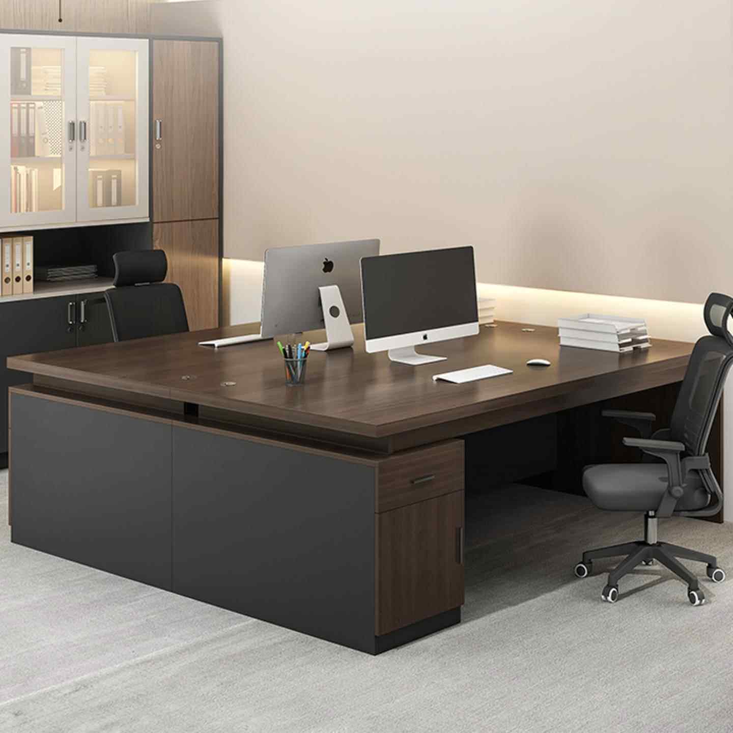 珂富宸台式电脑桌单人专用办公桌1.2/1.4/1.6/1.8米双人面对面职员桌子摆件饰品床笠拉车盖布