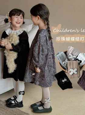 2025春秋新款A类棉儿童打底裤女童连裤袜星星小香风蝴蝶结XX-502