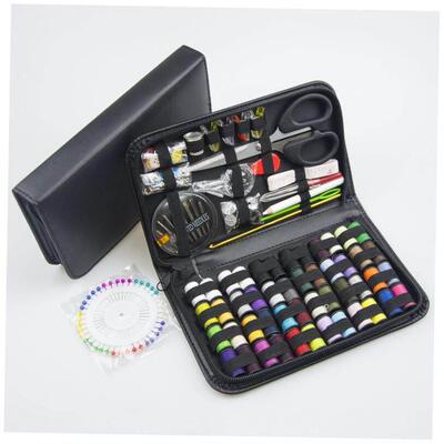 172 piece sewing tool set with needle and thread wrapping