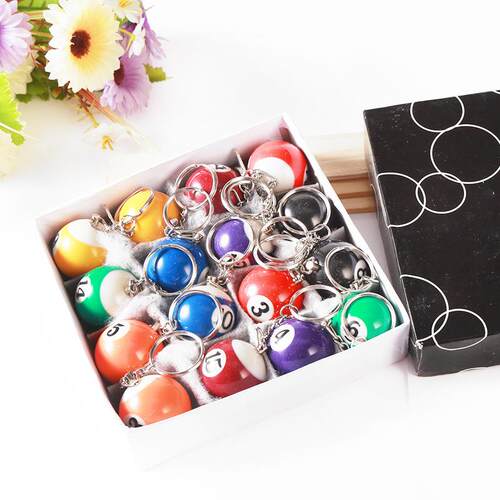 Novelty large resin billiard ball pendant keychain, suitable