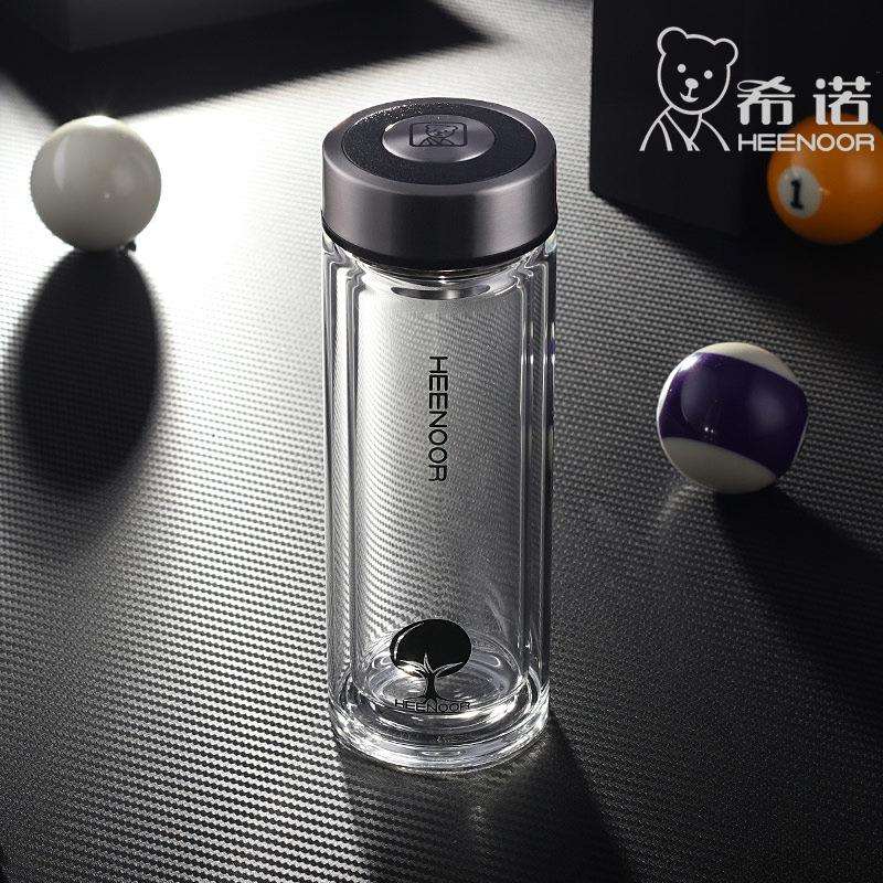 希诺双层玻璃杯透明水晶杯过滤茶杯高端商务办公送礼XN-6606