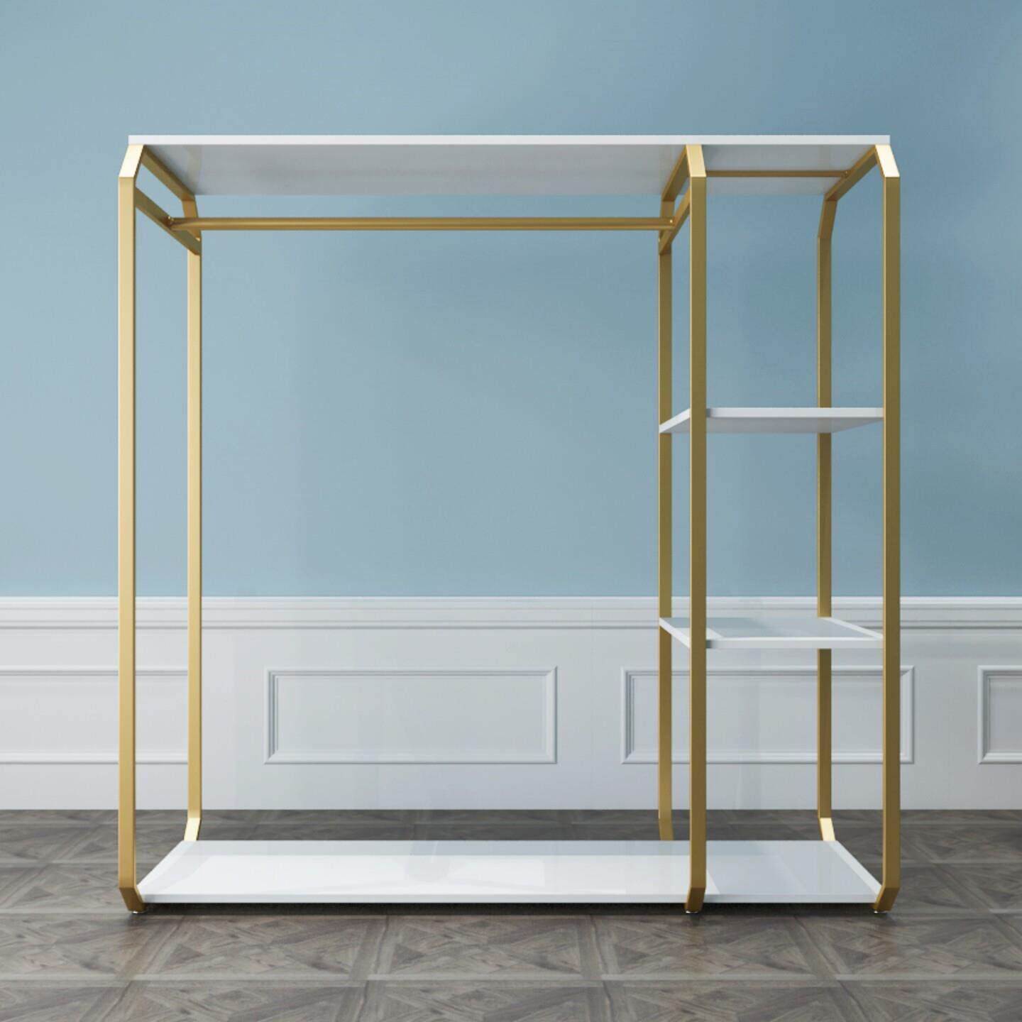 新款服装店展示架带板挂衣架落地式双层女装店中岛货架鞋包架组合