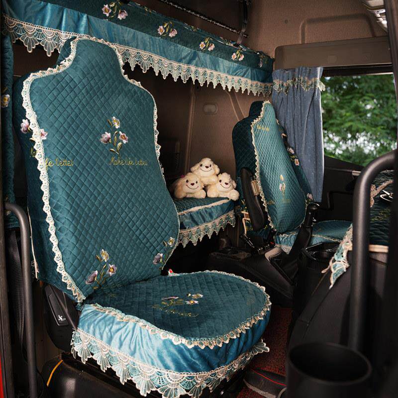 解放J6P座套JH6装饰新款J6L货车专用悍V四季全包透气棉绒座椅套垫