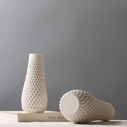 3D打印陶瓷花瓶现代简约插干花花器客厅创意装饰品电视柜艺术摆件