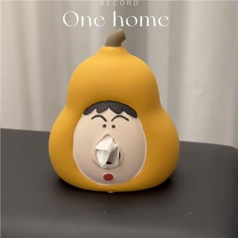阿呆餐抽纸盒家用梨子阿创意可爱通纸巾呆盒抽纸盒厅茶几纸巾0yLn