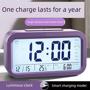 语音报时钟老人盲人钟表床头夜光闹钟随时报时24小时自动整点报时
