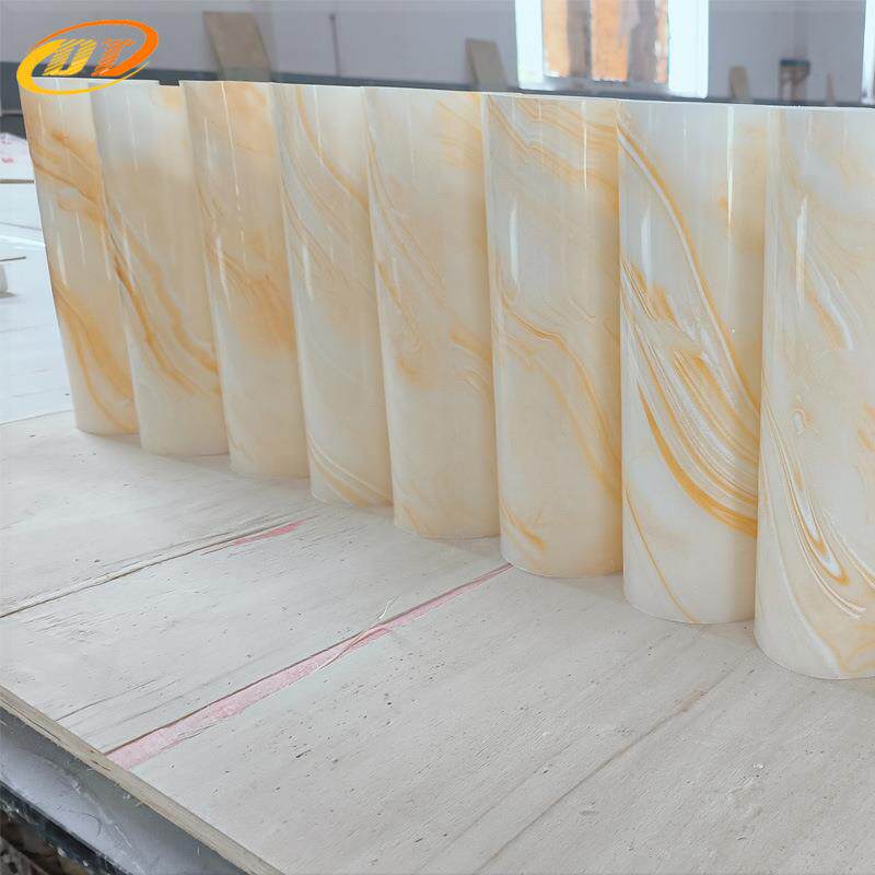 云石灯罩灯箱 发光灯具 透光小圆筒小圆柱圆形柱子发光灯罩透光石
