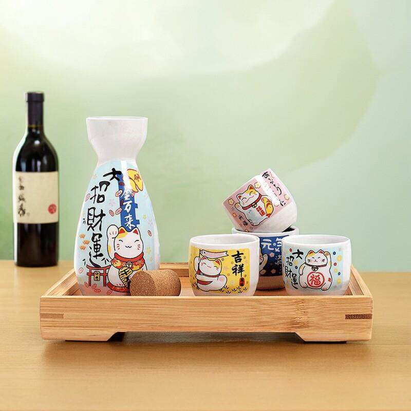 清酒壶日式家用陶瓷白酒酒具组套清酒小杯子黄酒烫酒温酒壶分酒器