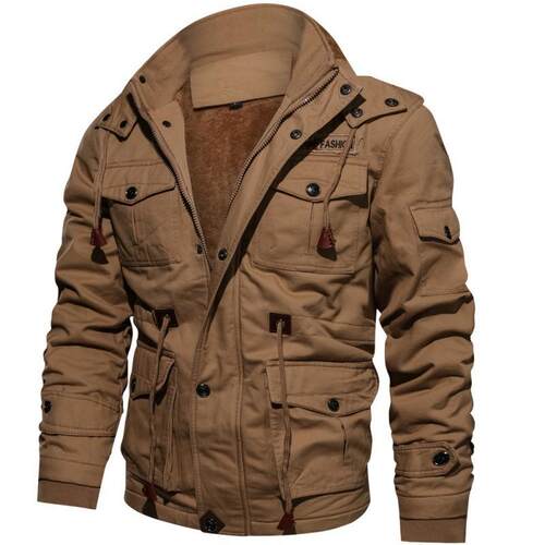 Thickened medium to long cotton jacket, cotton coat, plus
