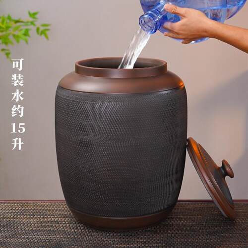 储水桶陶瓷水缸储水用家用老式带盖抽水茶台泡茶储水罐装纯净水桶