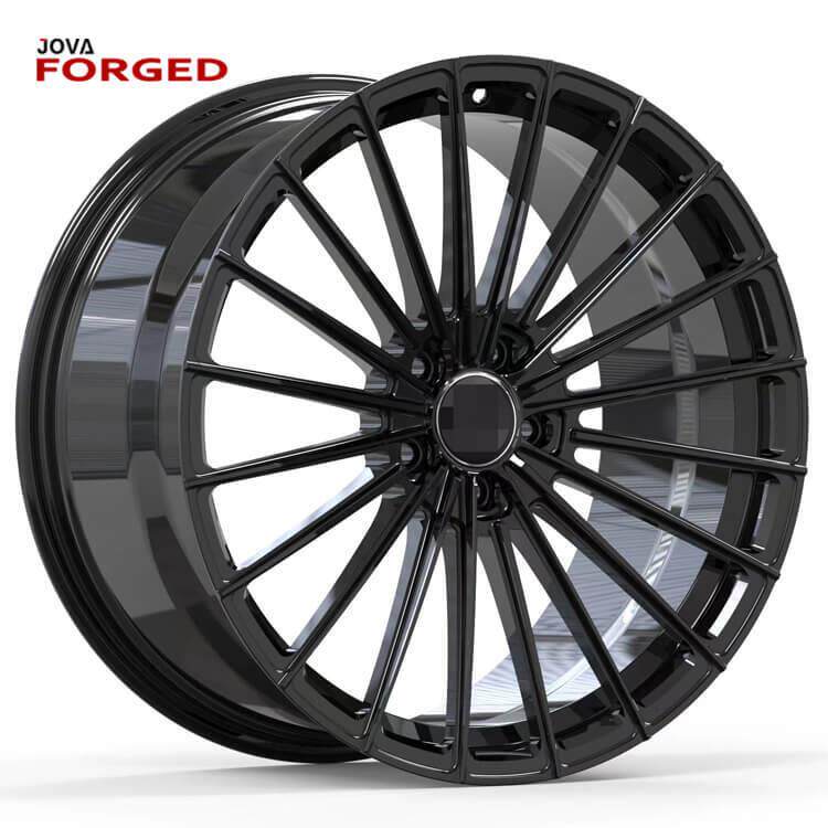 网红汽车轮毂多辐条适配E级E300 C260 S350改装亮黑锻造轮毂