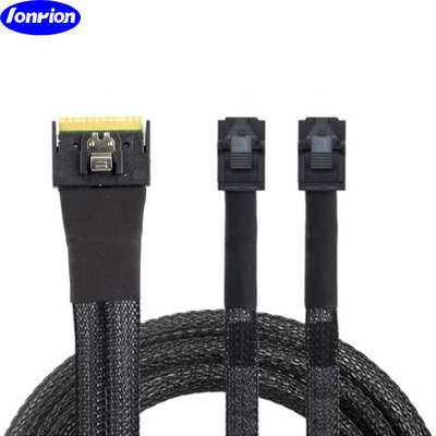 MINI SlimSAS SFF-8654防斜插8i 4.0转SAS HD 8643*2服务器连接线