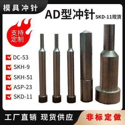 模具冲针冲头配件定做高速钢SKD11 AD型三级冲针SKH51拉牙抽牙T冲