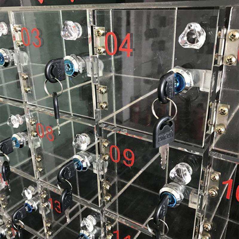 手机保管箱带锁手机盒 员工手机收纳盒子 亚克力透明手机存放盒