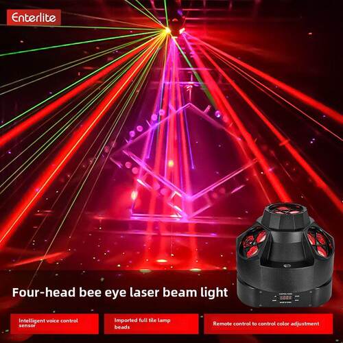 舞台灯光旋转灯酒吧蹦迪光束灯七彩旋转爆闪灯声控家庭ktv氛围灯