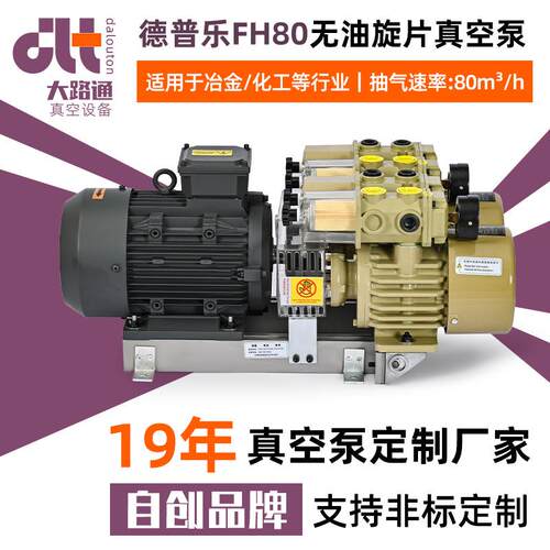 德普乐FH80无油旋片真空泵工业用真空泵无油千式螺杆真空泵厂家