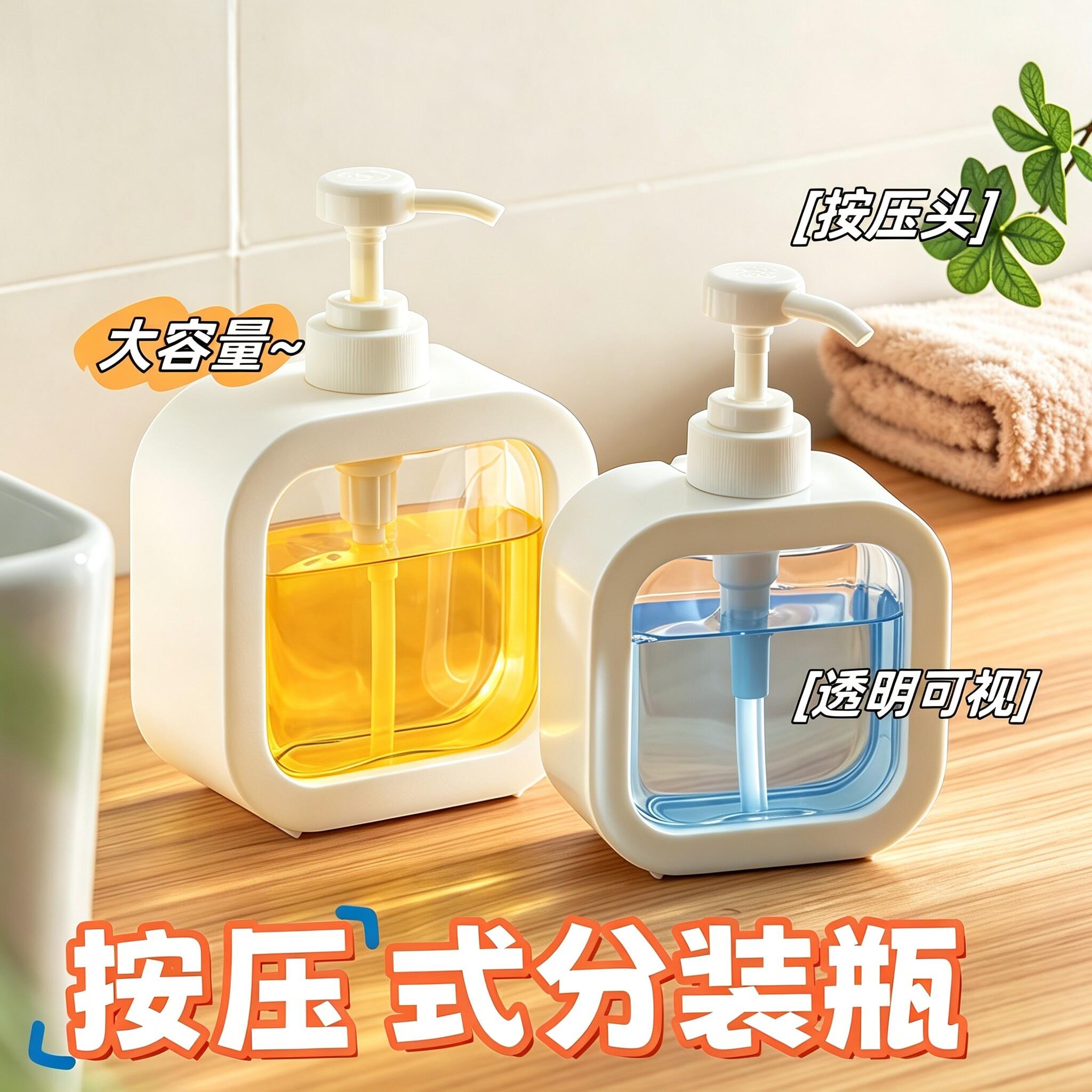 洗衣液分装瓶沐浴露便携式洗洁精按压瓶洗发水泡沫洗手液瓶子空瓶