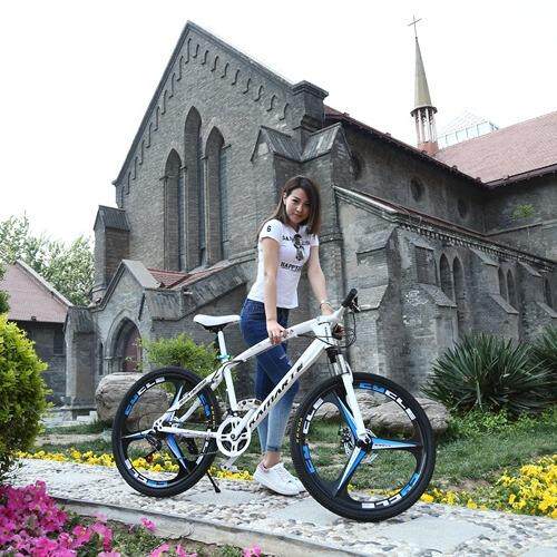 新款直销26寸金钱豹山地车学生单车21速一体轮山地自行车减震双碟