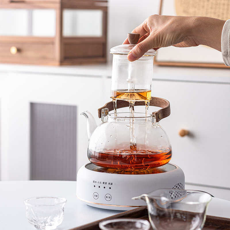 小型耐热玻璃煮茶壶耐高温电陶炉专用蒸茶壶蒸煮一体两用煮茶器家