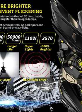 新款LE汽车灯H7灯110W22D000LM前大灯前照灯泡大近A-OWL-01光灯远