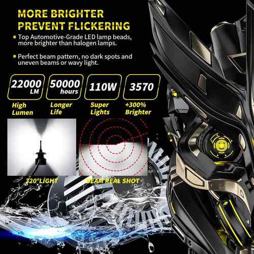 新款LE汽车灯H7灯110W22D000LM前大灯前照灯泡大近A-OWL-01光灯远