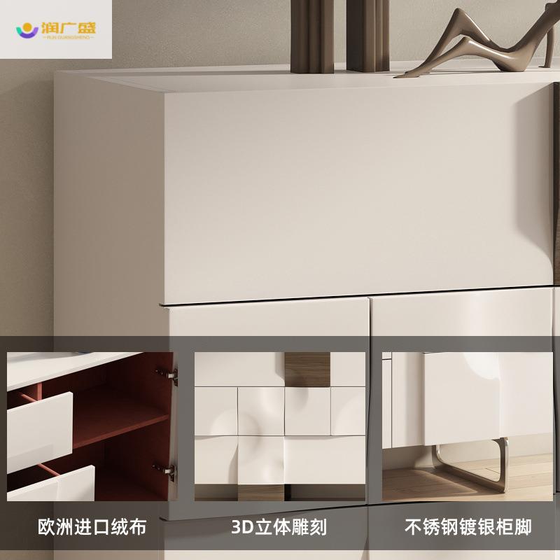 广润盛立体雕奢刻轻奢玄关柜意式斗柜奶油柜风餐详询边入户门轻桦